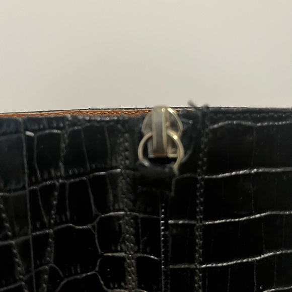 Zara Black Croc-Patterned cowboy Boots - Picture 3 of 6